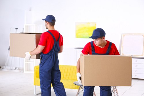 Professionals packing items into boxes at Paddington Storage